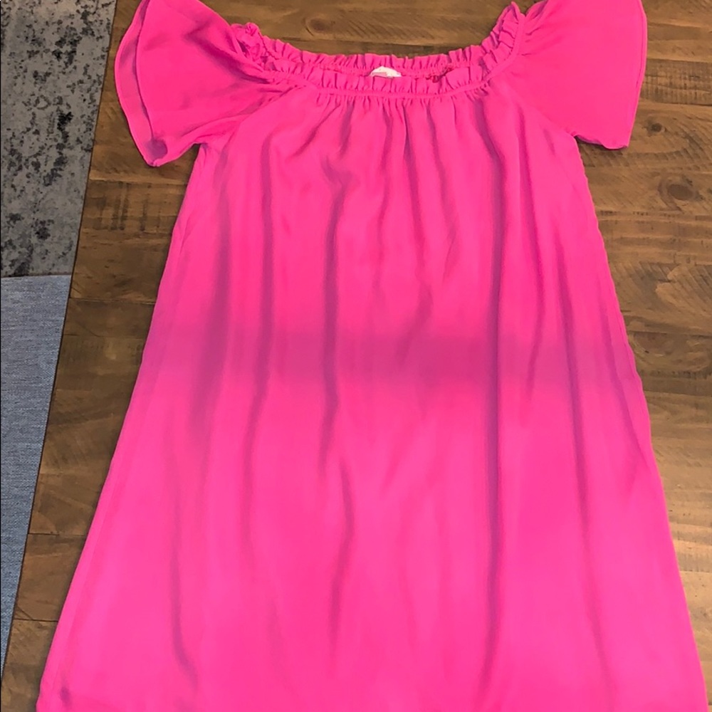 Pink off the shoulder dress